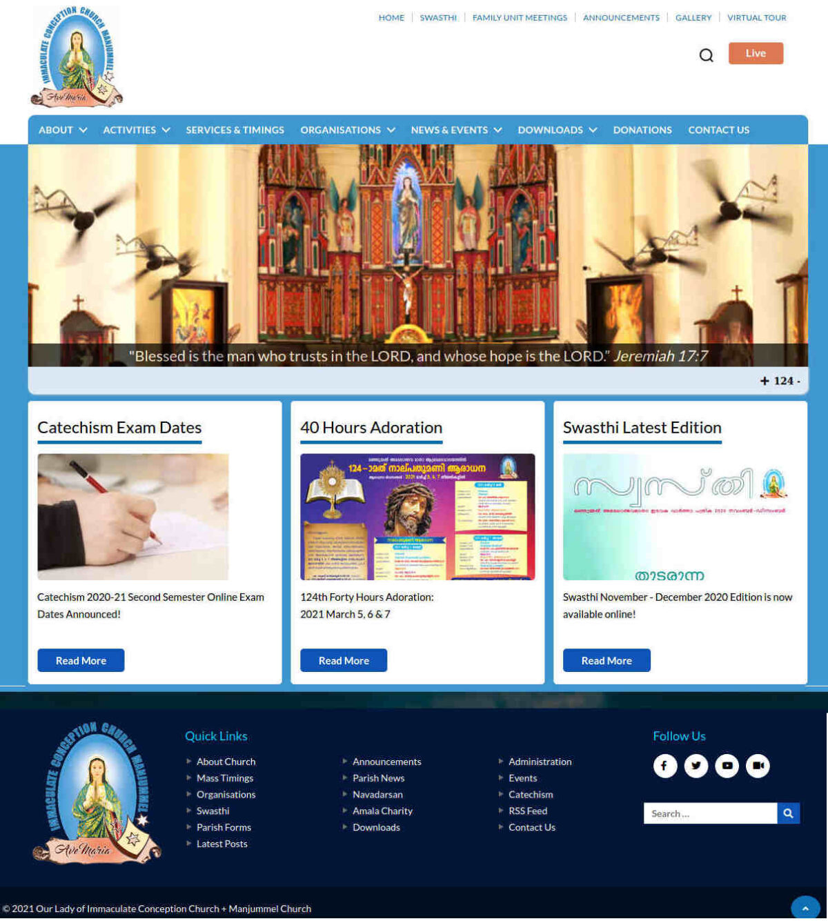 Manjummel Church Website
