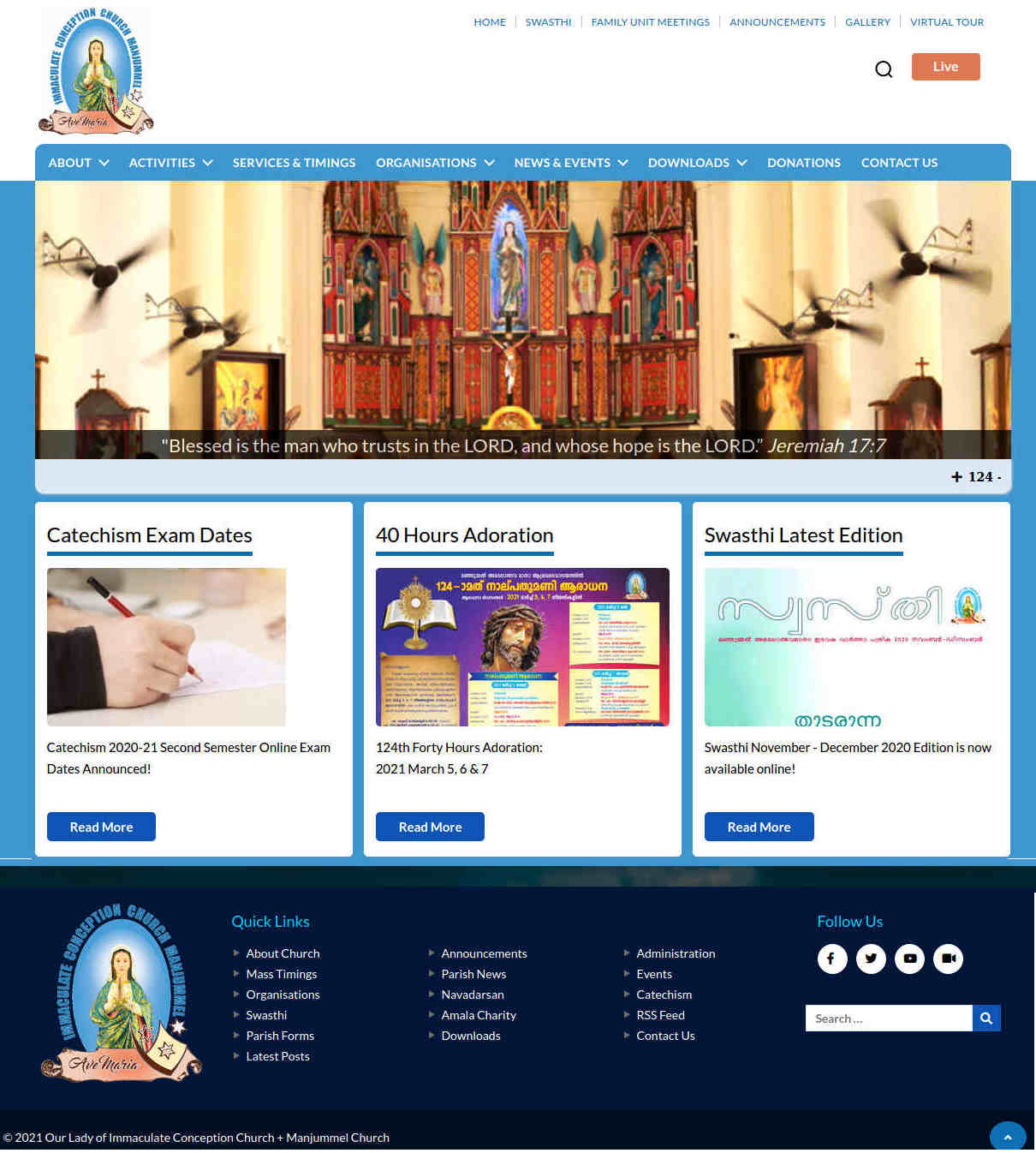 Manjummel Church Website
